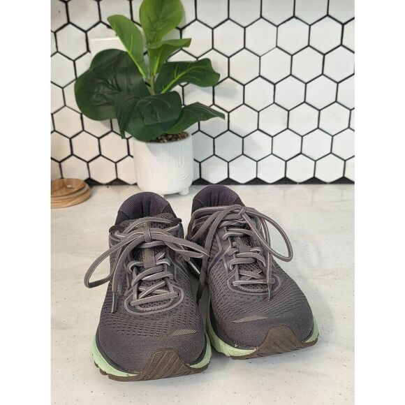 Brooks Adrenaline GTS 20 Size 8 Women's Running Shoes Gray Mint - Picture 3 of 9